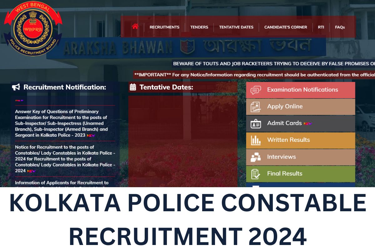 Kolkata Police Constable Recruitment 2024 3734 Notification Apply Online