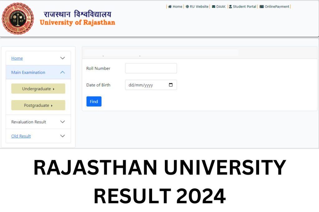 Rajasthan University Result 2024, Uniraj BA, BSc, BCom Marksheet