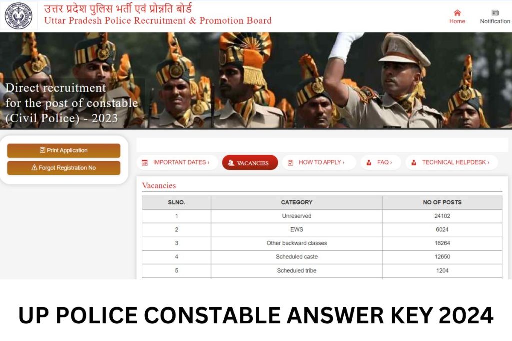 UP Police Constable Answer Key 2024, Result Date