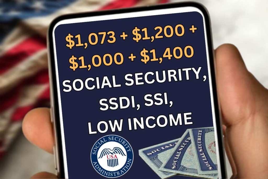$1,073 + $1,200 + $1,000 + $1,400 For Social Security, SSDI, SSI, Low Income